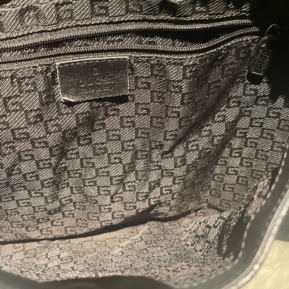 🔥Authentic Gucci Black on black shoulder bag suede and leather 001 4052 - Picture 11 of 16